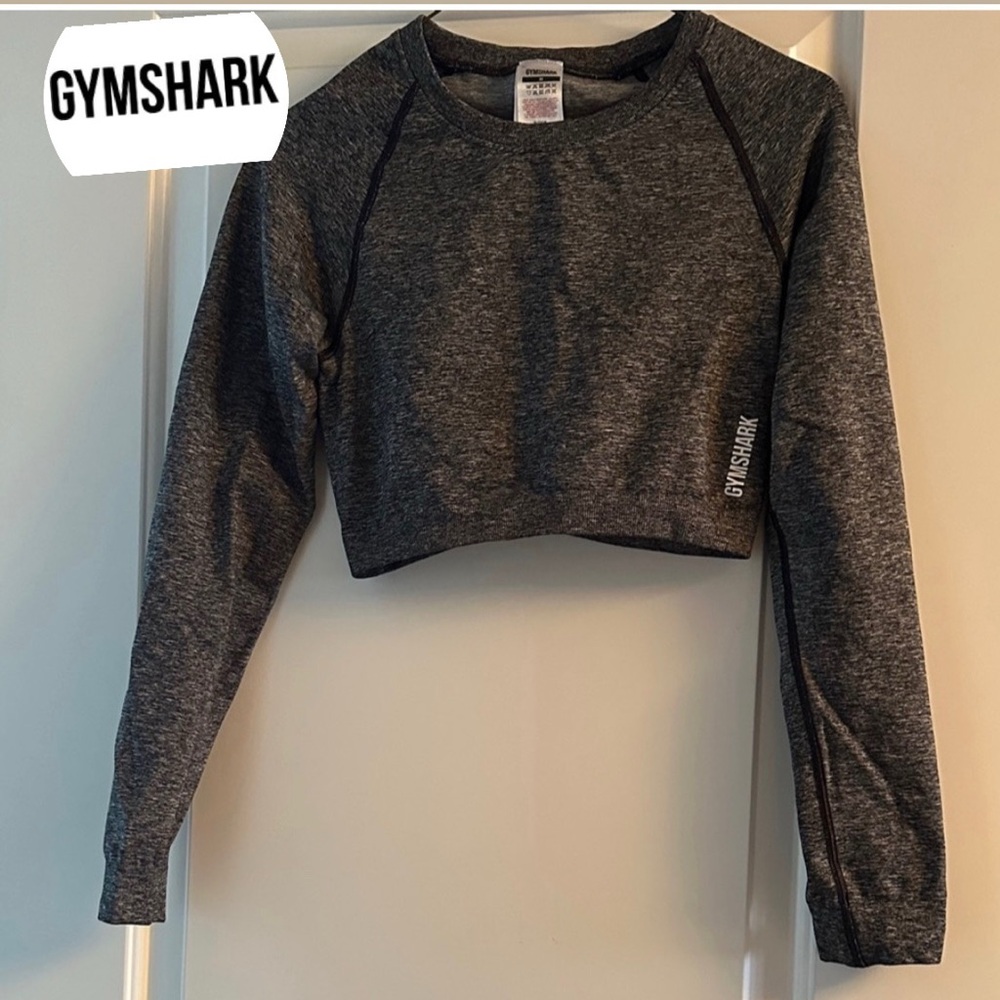 Gymshark Dark Gray Long Sleeve Crop Top